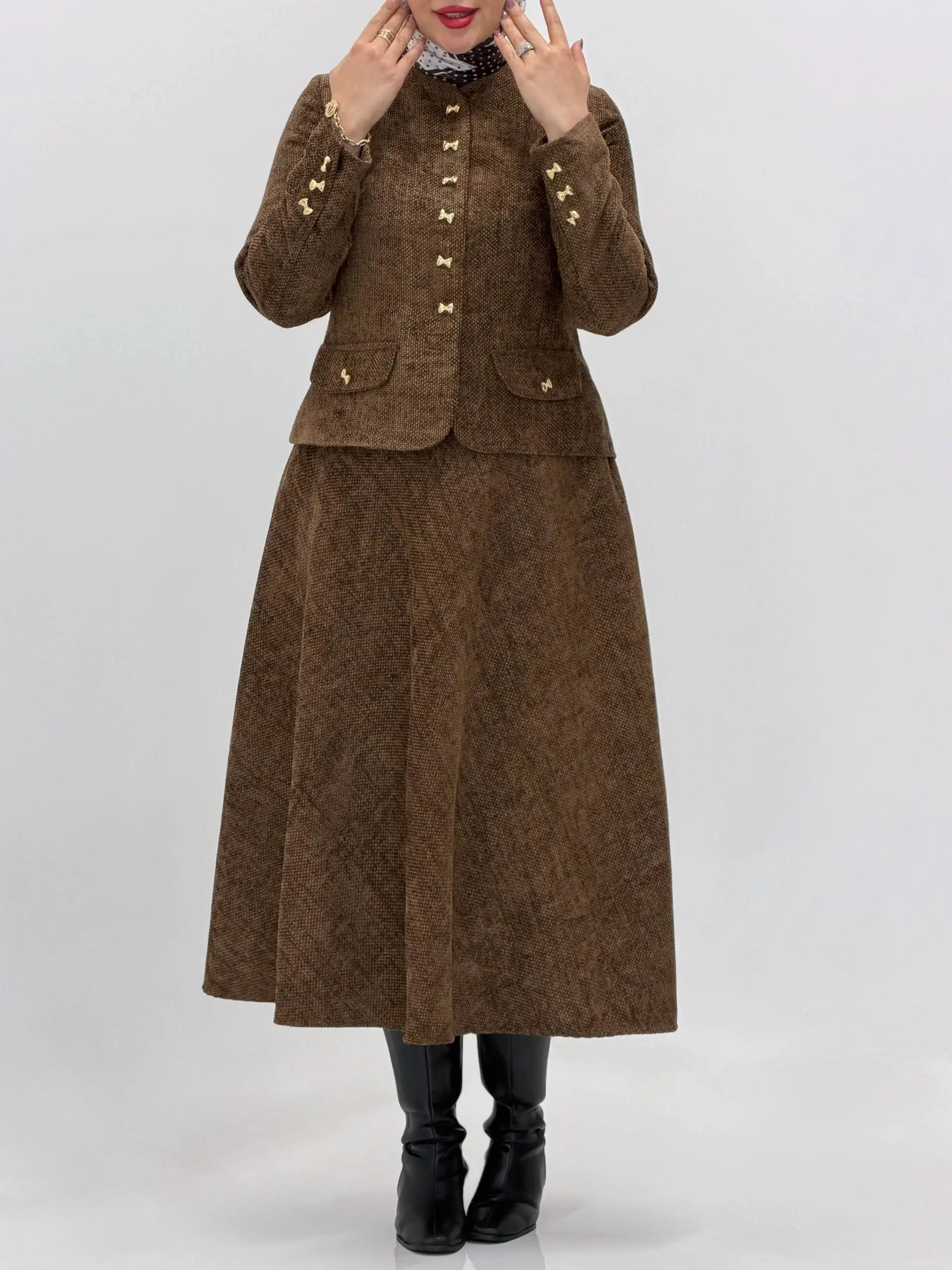 3880-کت و دامن وارداتی نارون